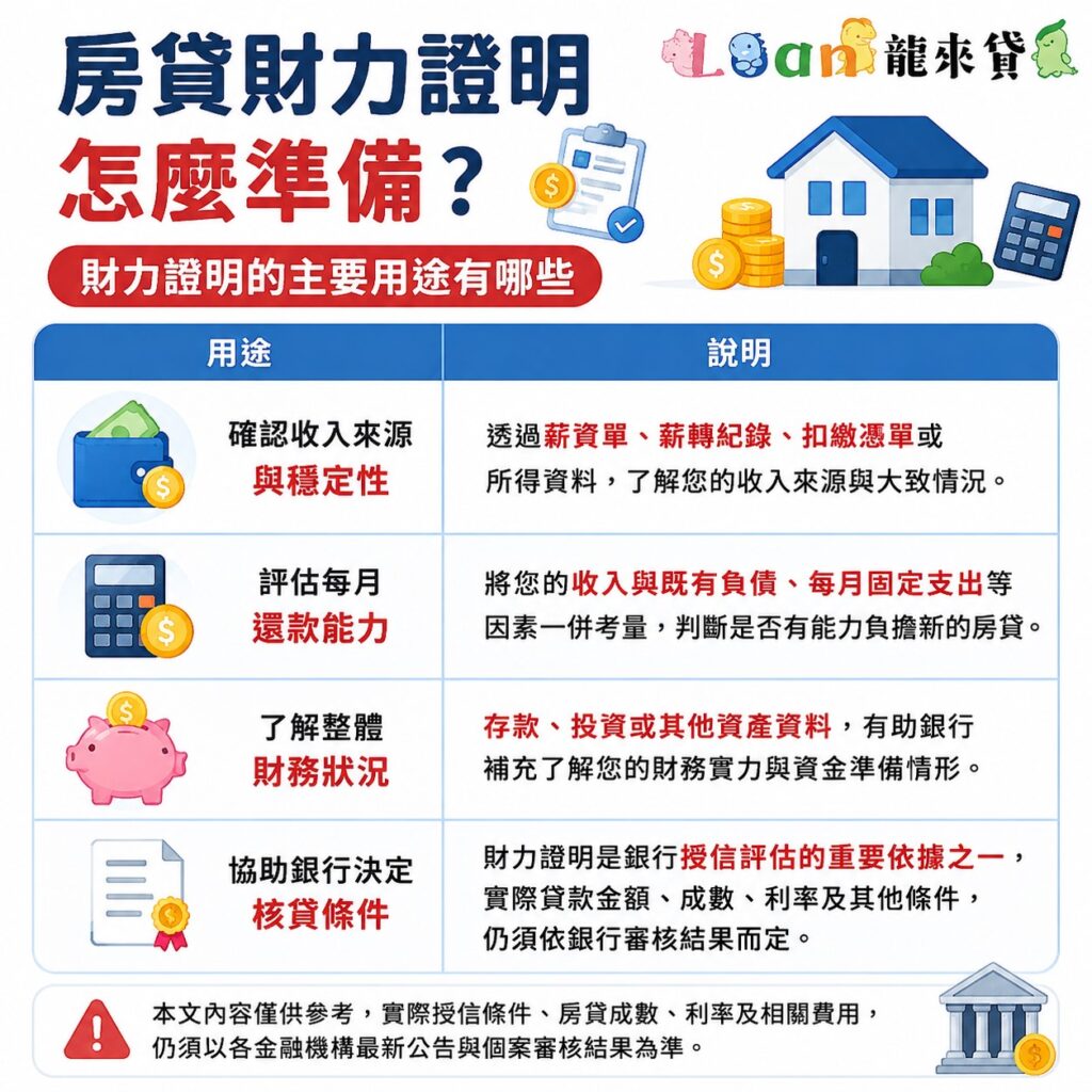 房貸財力證明怎麼準備?財力證明的主要用途有哪些